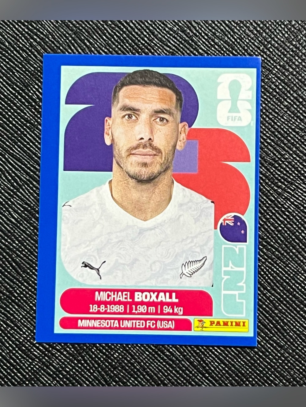 2026 Panini FIFA World Cup Michael Boxall NZL 4 Misprint Factory Error Sticker